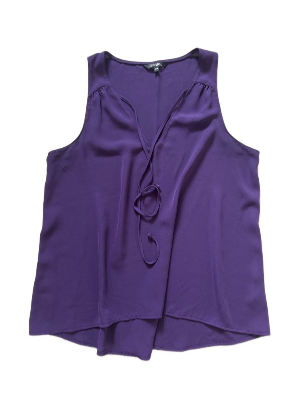 Purple Sleeveless Tie-Front Camisole